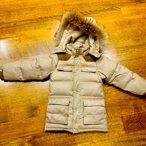 JACADI Down Jacket removable fur trimmed hood, pockets, stylish and timeless!